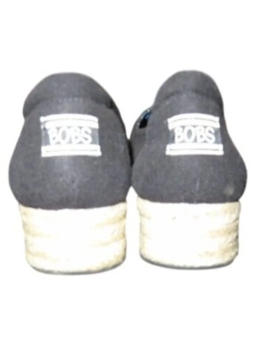 Bob's from Skechers Black Canvas Slip On Espadrilles Memory Foam arch pillows